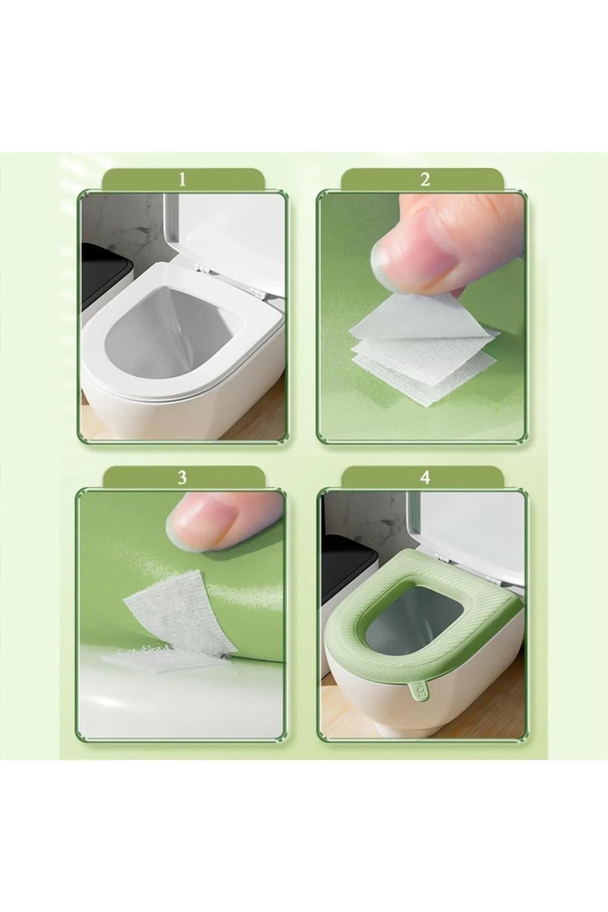 Yıkanabilir Klozet Kapağı Süngeri–Su Geçirmez,Bükülebilir ve Pratik Tuvalet Kılıfı (Kalınlık 0.4 cm)