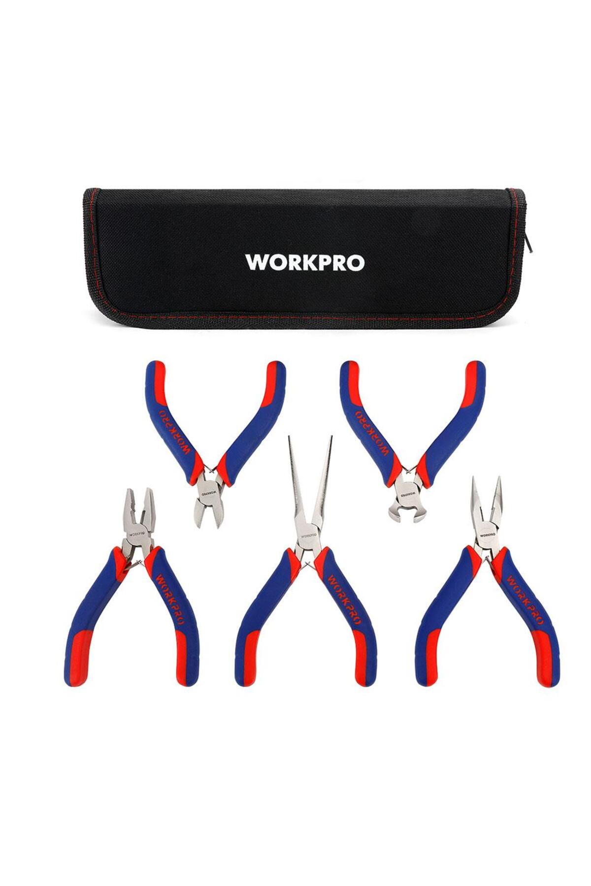 WP201015 CR-V 5 Parça Elektronikçi Profesyonel Mini Pense Seti + Bez Taşıma Çantası