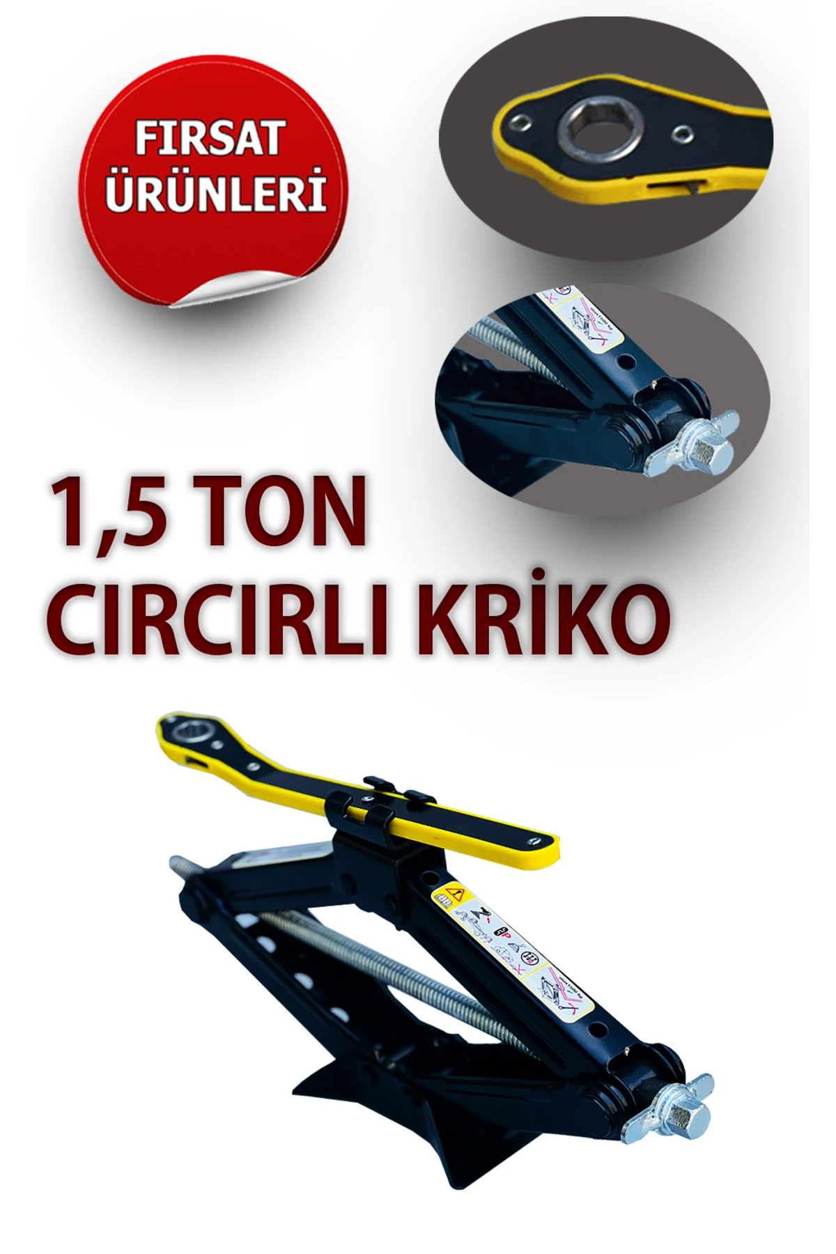 Akordiyon Araba Krikosu 1.5 Ton Cırcırlı Araç Kriko