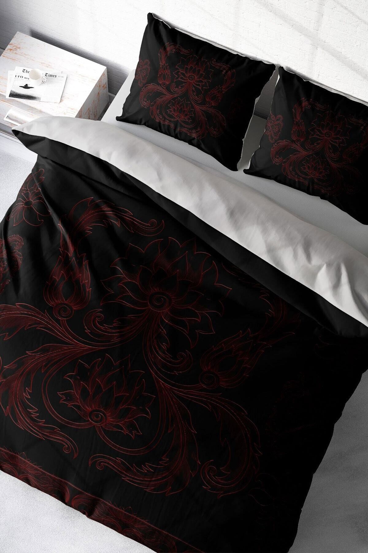 Kıng Sıze Black Baroque 3d Çift Kişilik Nevresim Takımı 220x240cm