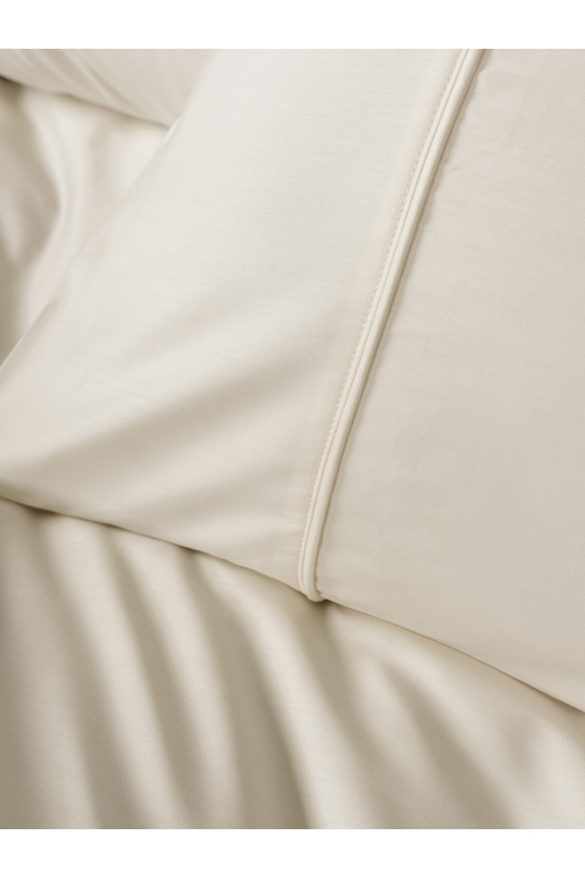 Silky Saten Çift Kişilik Nevresim Takımı Ekru