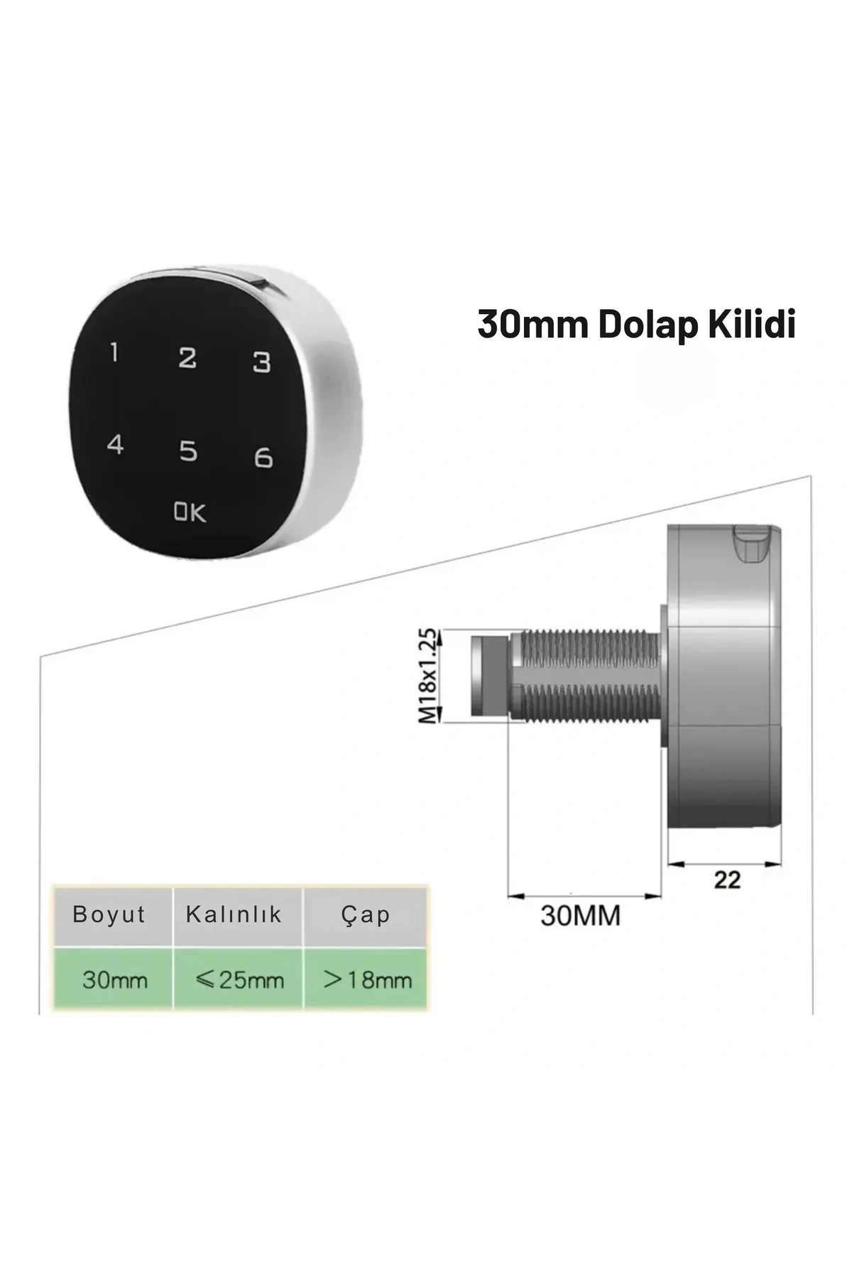 Akıllı Şifreli Dolap Çekmece Kilidi Dokunmatik Sayısal Tuş Takımı, Anahtarsız Elektronik K