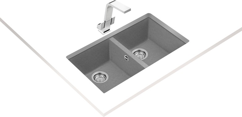 SQUARE 760 TG STONE GREY Tezgahaltı Granit Eviye Gri 76 cm 115260025