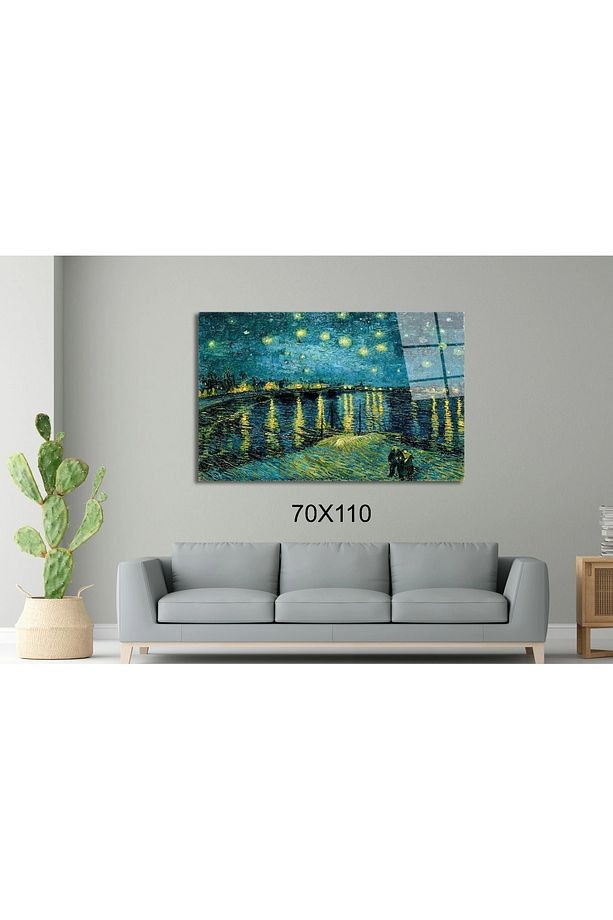 Yıldızlı Geceler -Vincent van Gogh Başyapıtlar Cam Tablo #PCT0570