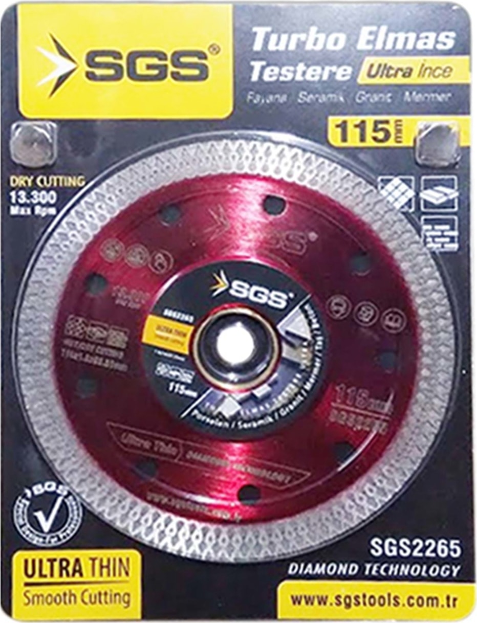 SGS Turbo Elmas Kesme Hassas Ince Testere 115MM