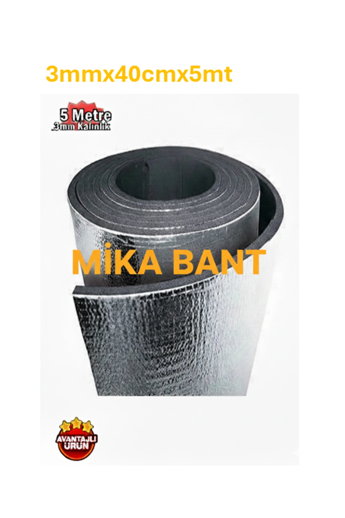 Folyolu Kauçuk Bant 3mmx40cmx5mt Isı Ve Ses İzolasyon Bandı Alüminyum Kauçuk Yalıtım Bandı