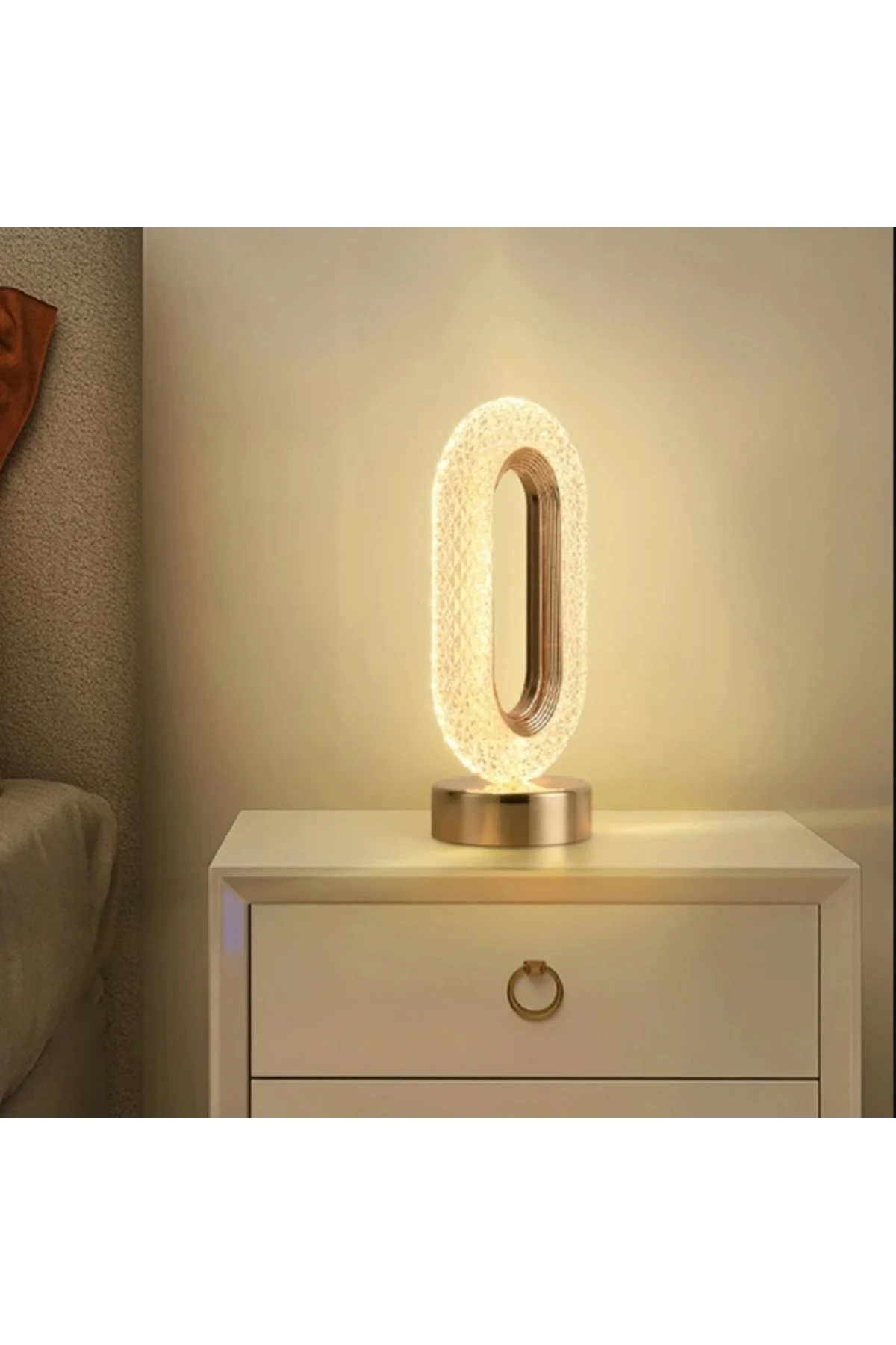 Kristal Led Masa Lambası Kademesiz Karartma Dokunmatik Anahtarı Uzaktan Kumanda Başucu Gece Lambası