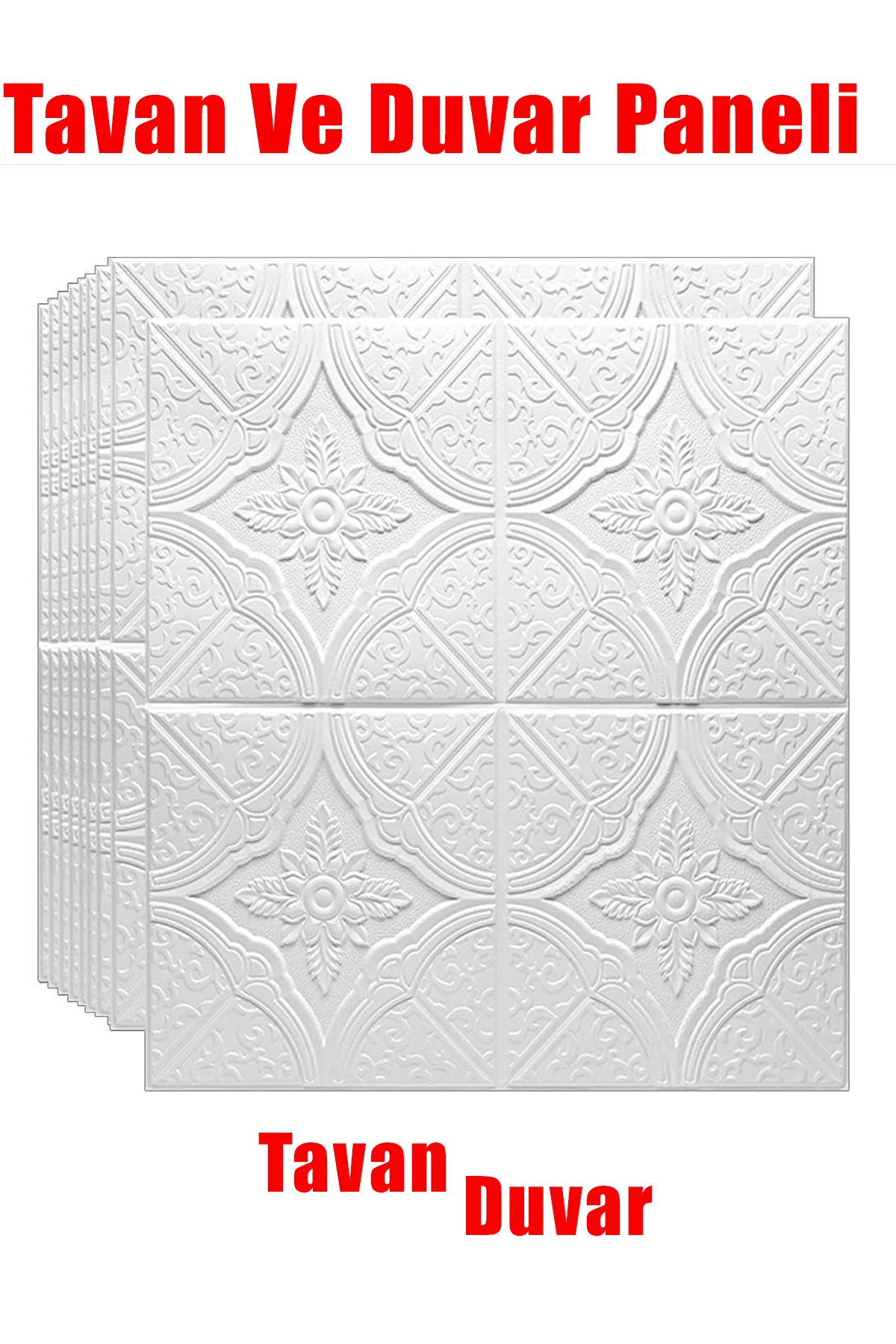 Beyaz 3d Kendinden Yapışkanlı Duvar Köpük Tavan Paneli, Tavan Kaplama Köpüğü 70x70cm 0,50m²