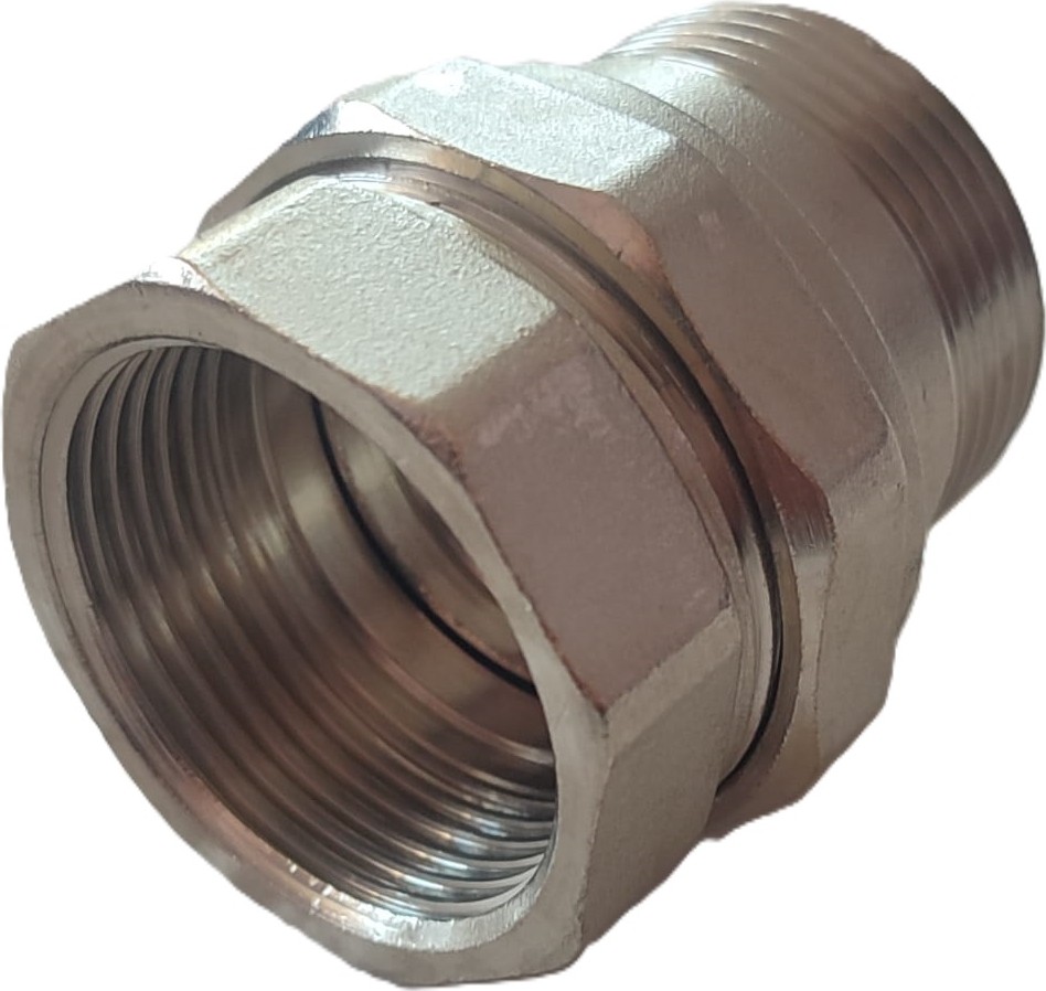 1 1/4" DN32 Krom Dişli Düz Rakor (Dişi/erkek) - Threaded Union Straight (F/m)