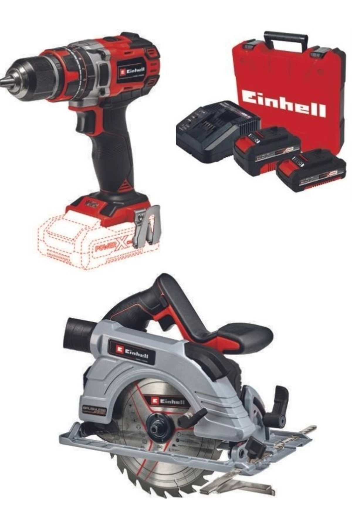 Te-cd 18/50 Li-i Bl Matkap Te-cs 18/190 Bl Daire Testere 2.0+4.0ah Kömürsüz Akülü Set