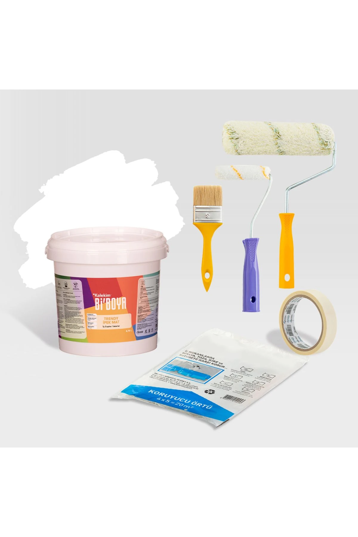 Tek Duvar Boyama Seti Beyaz