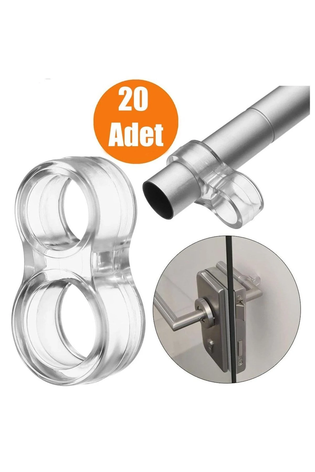 (20 Adet) Şeffaf Silikon Kapı Pencere Kolu Stoperi Kapı Tamponu