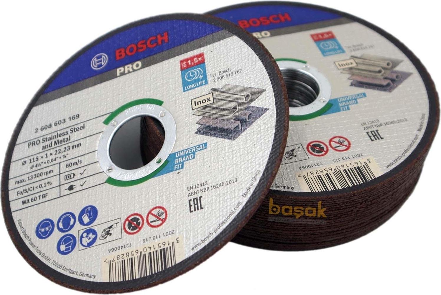 BOSCH Pro 115X1 mm Paslanmaz ve Metal Kesme Taşı 25 Li Paket 2608603169