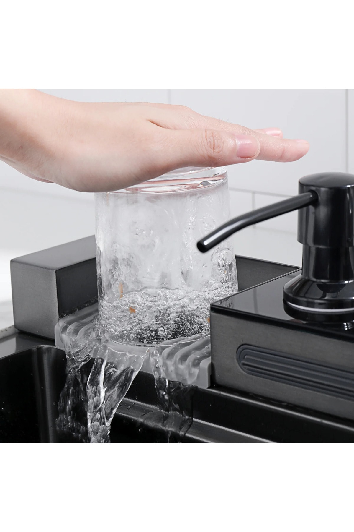 Teknolojik Akıllı 304 Paslanmaz Çelik Full Set Antasit Gri Piyano Tuşlu Evye Seti