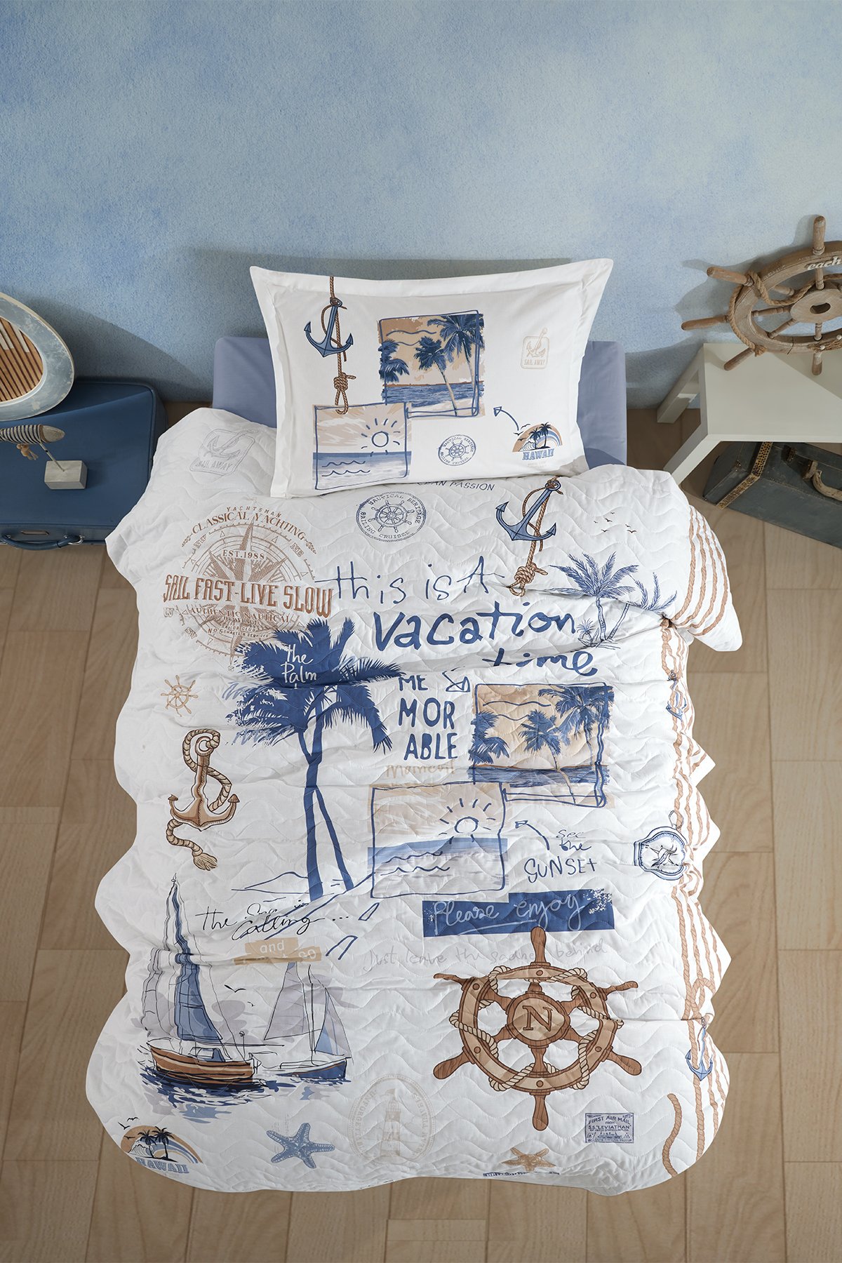 Ranforce %100 Pamuk Tek Kişilik Dört Mevsim Set Hawaii