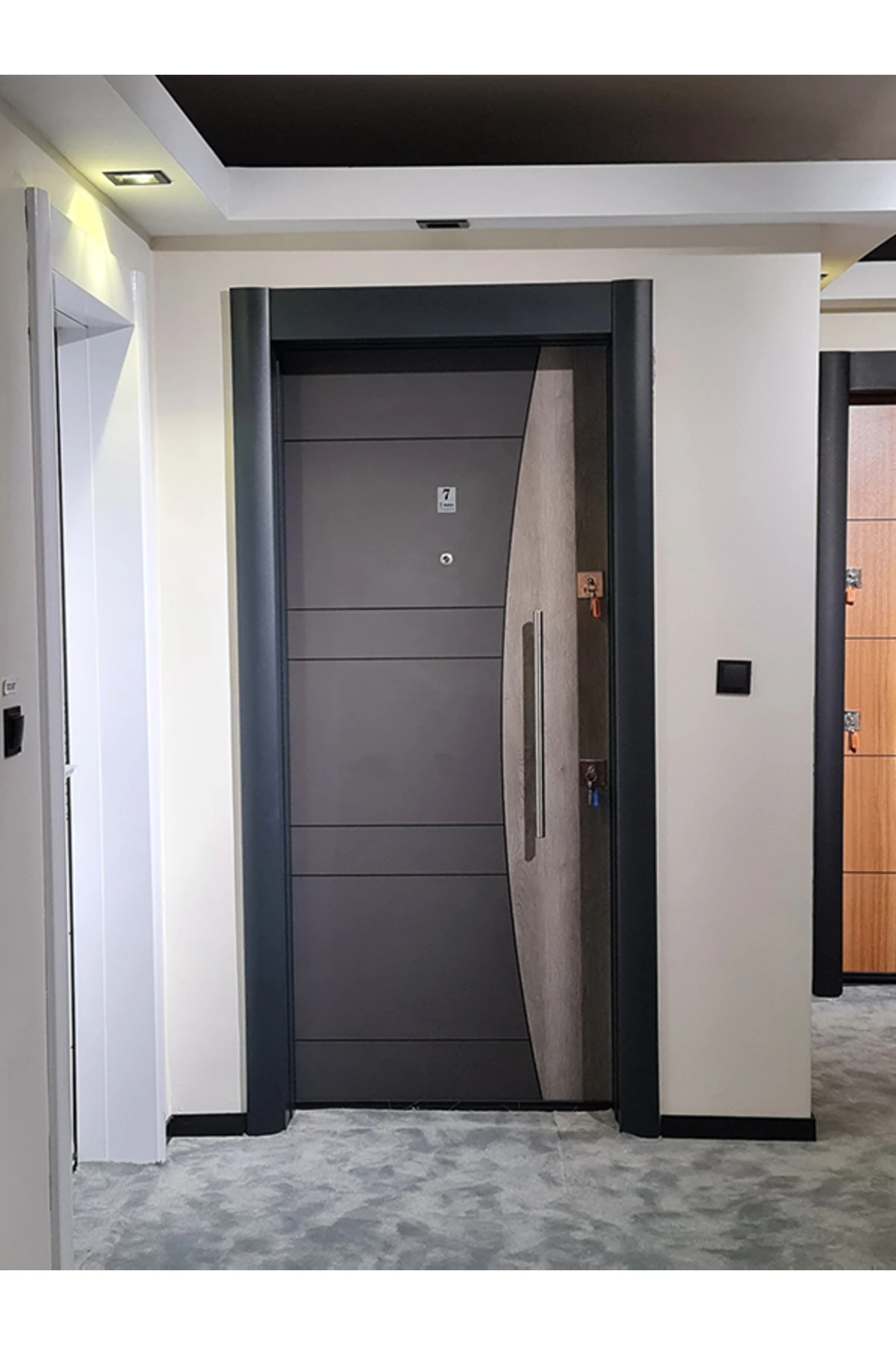 Antrasit Çelik Kapı Daire Kapısı Gizli Ayarlı Tırnaklı Sistem Hemen Teslim