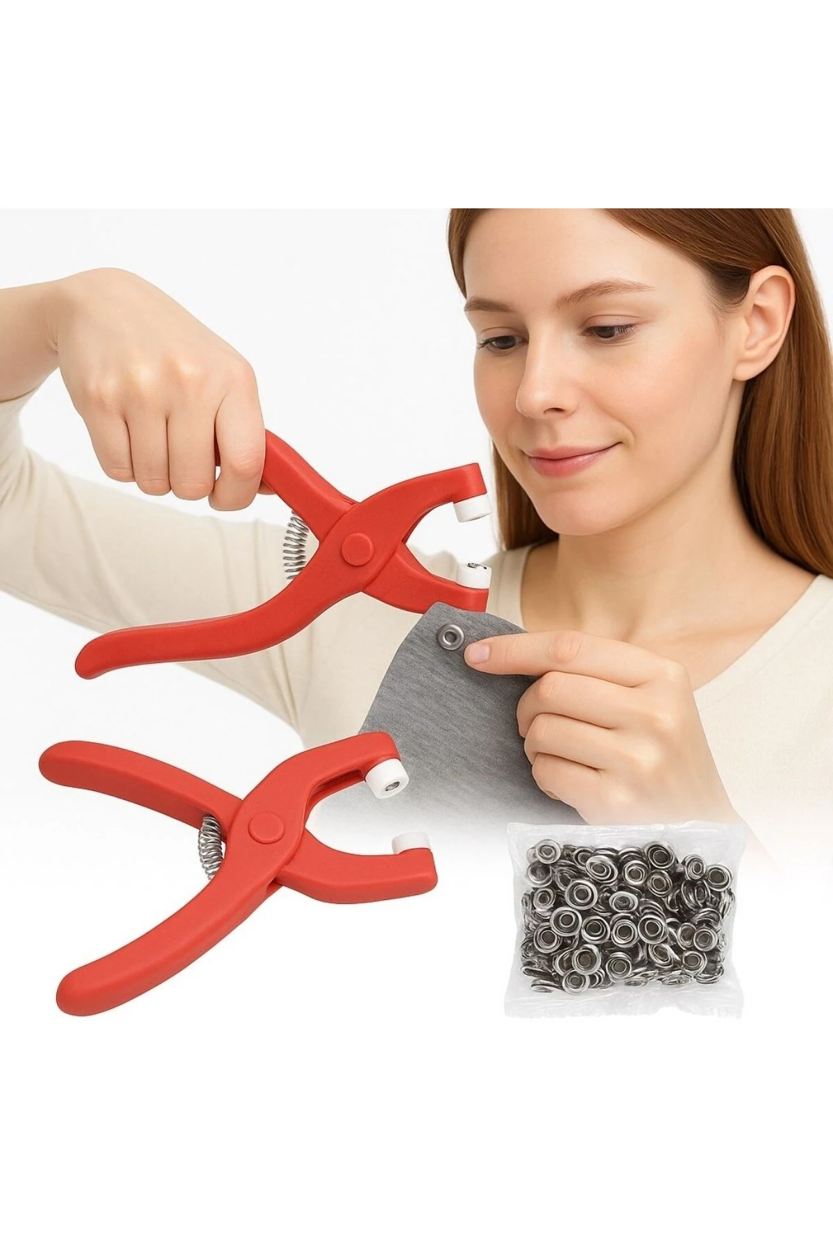 River World Tekstil ve Kıyafetler İçin Plastik Çıtçıt Takma Aleti