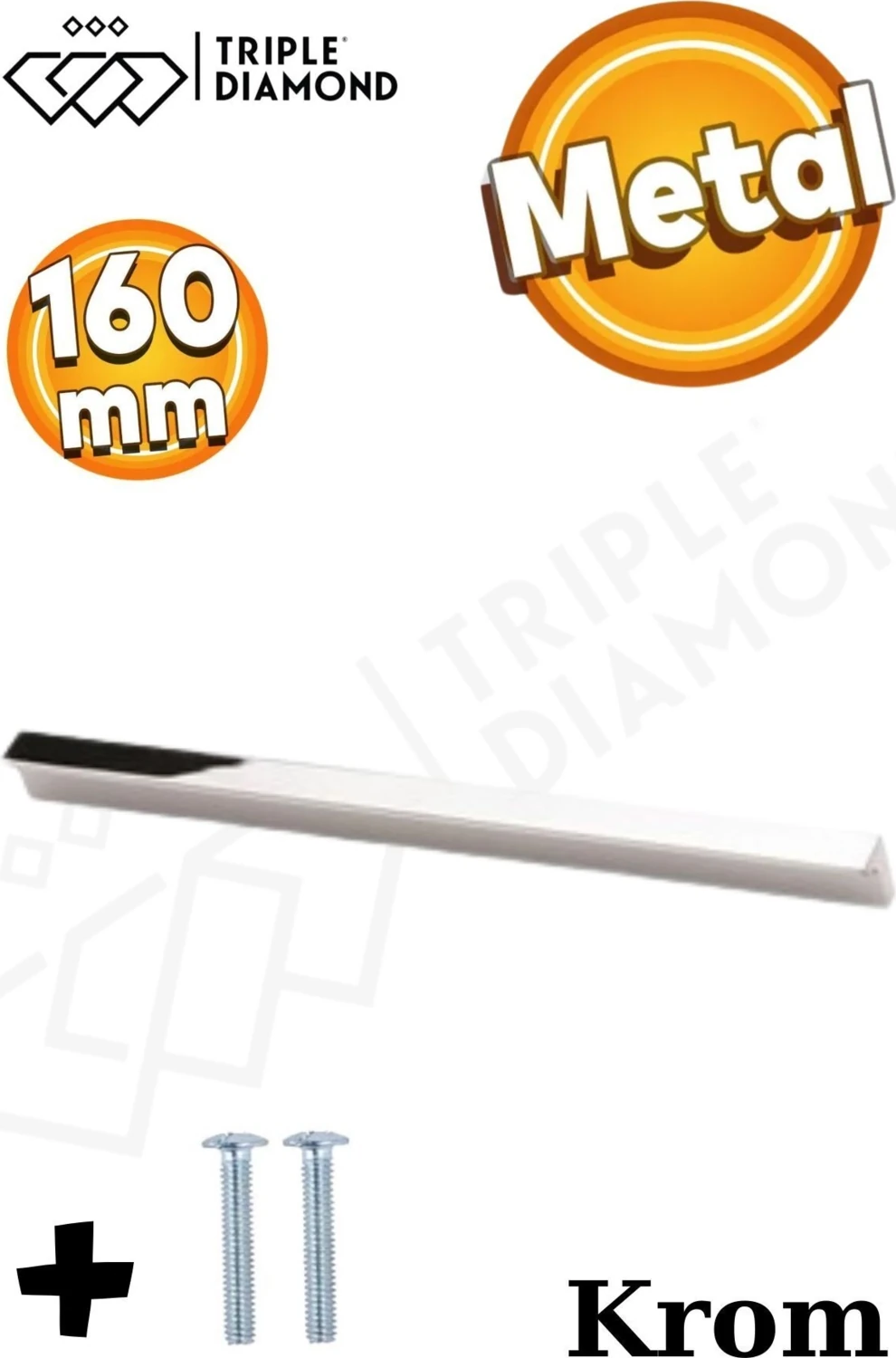 160 mm Krom Çekmece Kulpları Dolap Mutfak Mobilya Kulpu 1 Adet ( 16 cm ) = 160MM