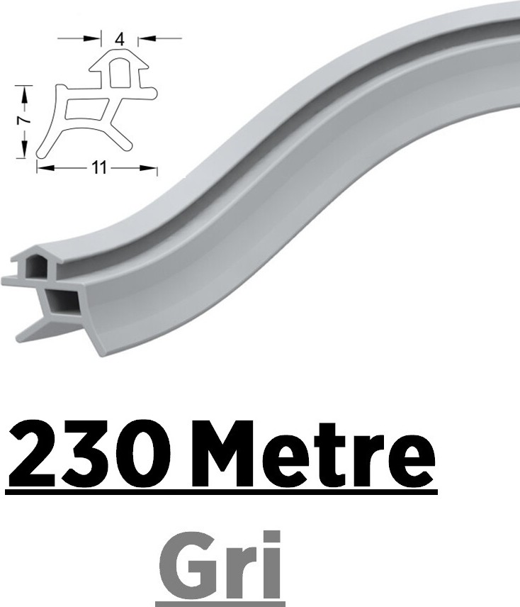 Pen Markalarının Kapı Pencere Contası Pvc Fitili 230 Metre Gri Tüm Standart Pvc Pimapen, Fıratpen, Egepen, Winsa Gibi Markalara Uygun