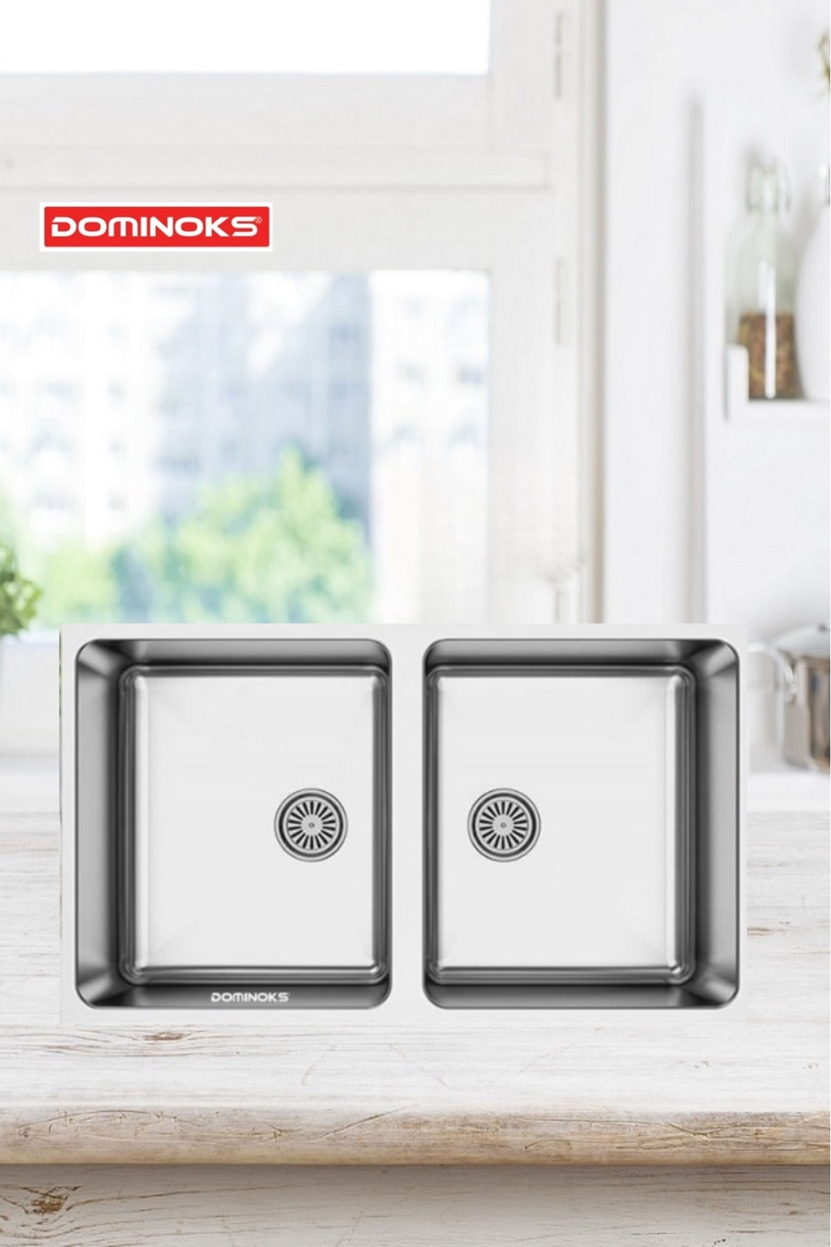 BİGA 74 2 GÖZ POLİSAJLI TEZGAH ALTI KROM EVYE