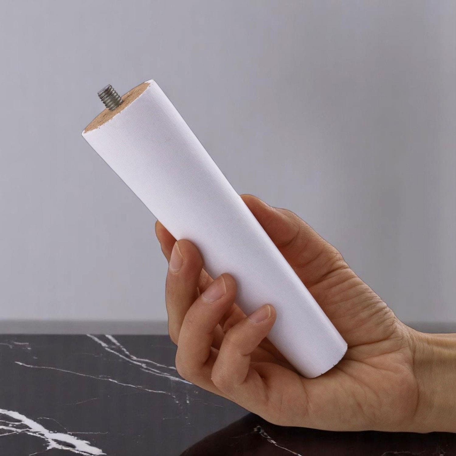 8 Adet Ahşap Ayak 15 cm Beyaz M8 Civatalı Bağlantı Aparatlı Dolap Mobilya Koltuk Kanepe Destek Ayağı Ayakları