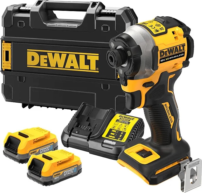 DEWALT DCF850E2T 18V 1.7AH Li-Ion Power Stack Kömürsüz Çift Akülü Darbeli Tornavida