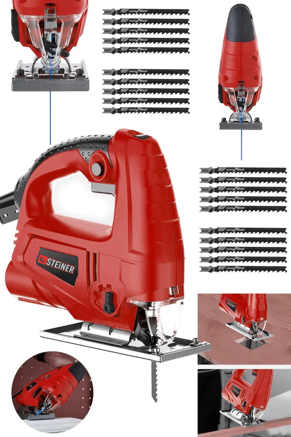 Alman 4000 W Sjs Metal Şanzıman 6 Kademe Devirli Bakır Sargılı Dekupaj Testere Makinesi + 20UÇ