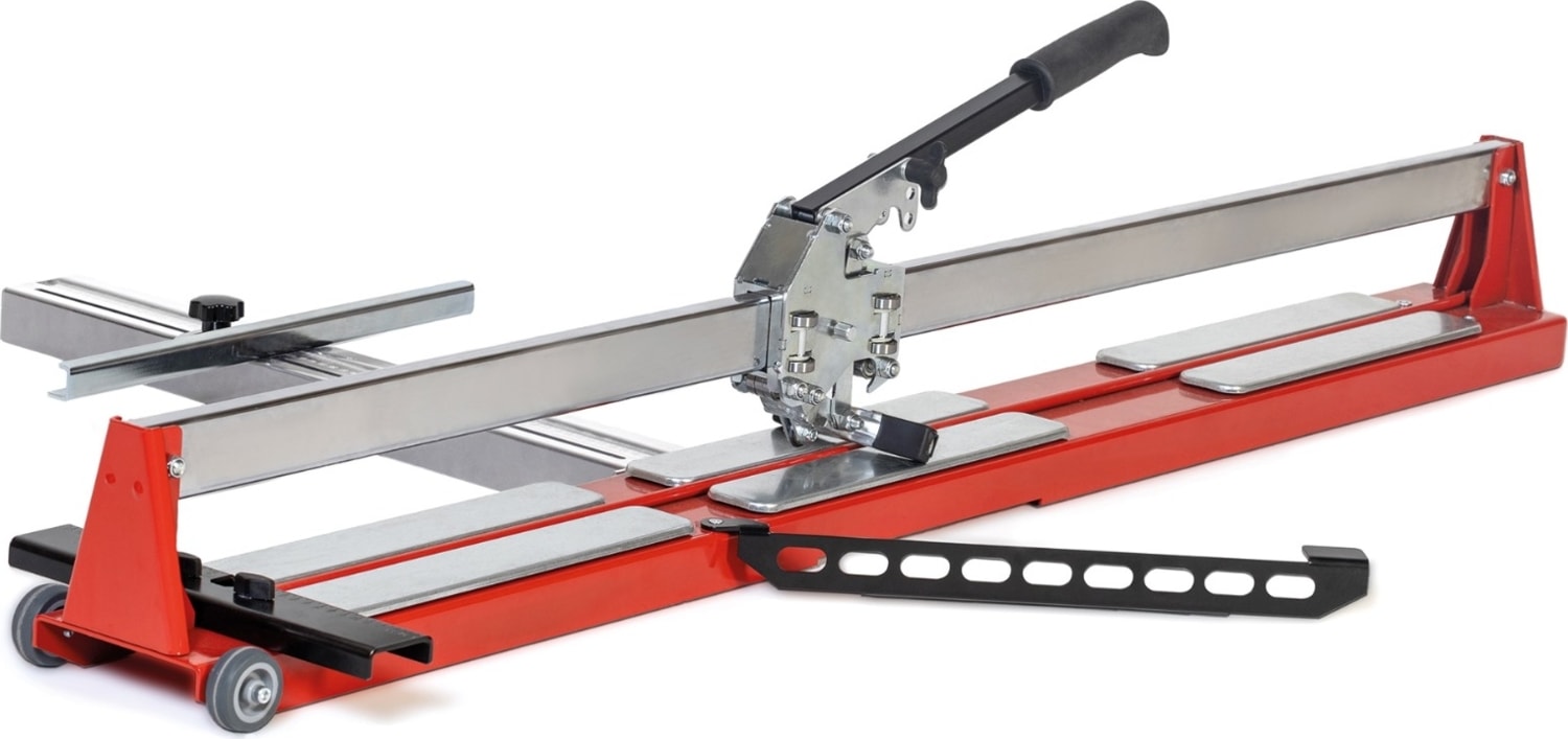 Favori 1270 mm Seramik Kesme Makinesi - Çelik Bıçak ve Rulmanlı Kol Mekanizması, Siyah-Kırmızı
