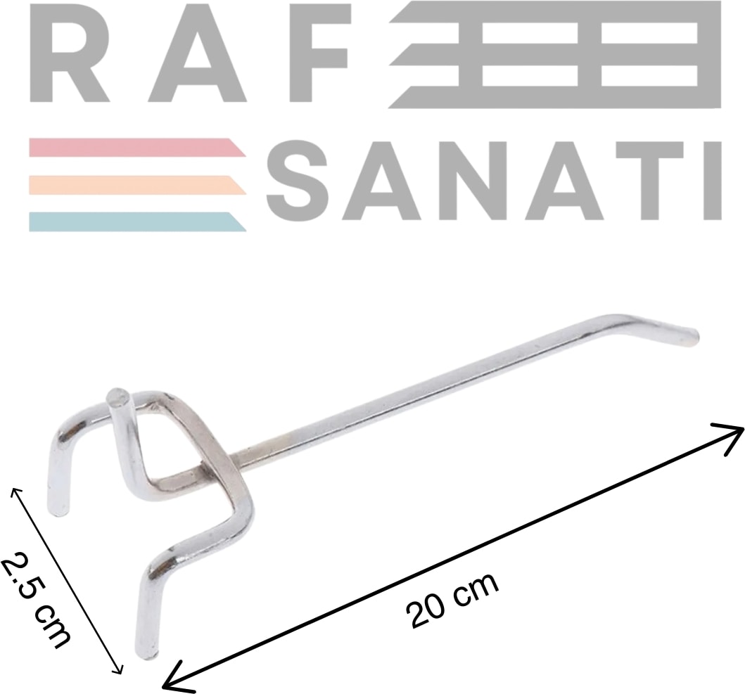 25 Adet Fon Kancası Delikli Pano Kancası 20 cm - Askı Kanca Raf Askısı Raf Aksesuar Tel Askı Raf Kancası