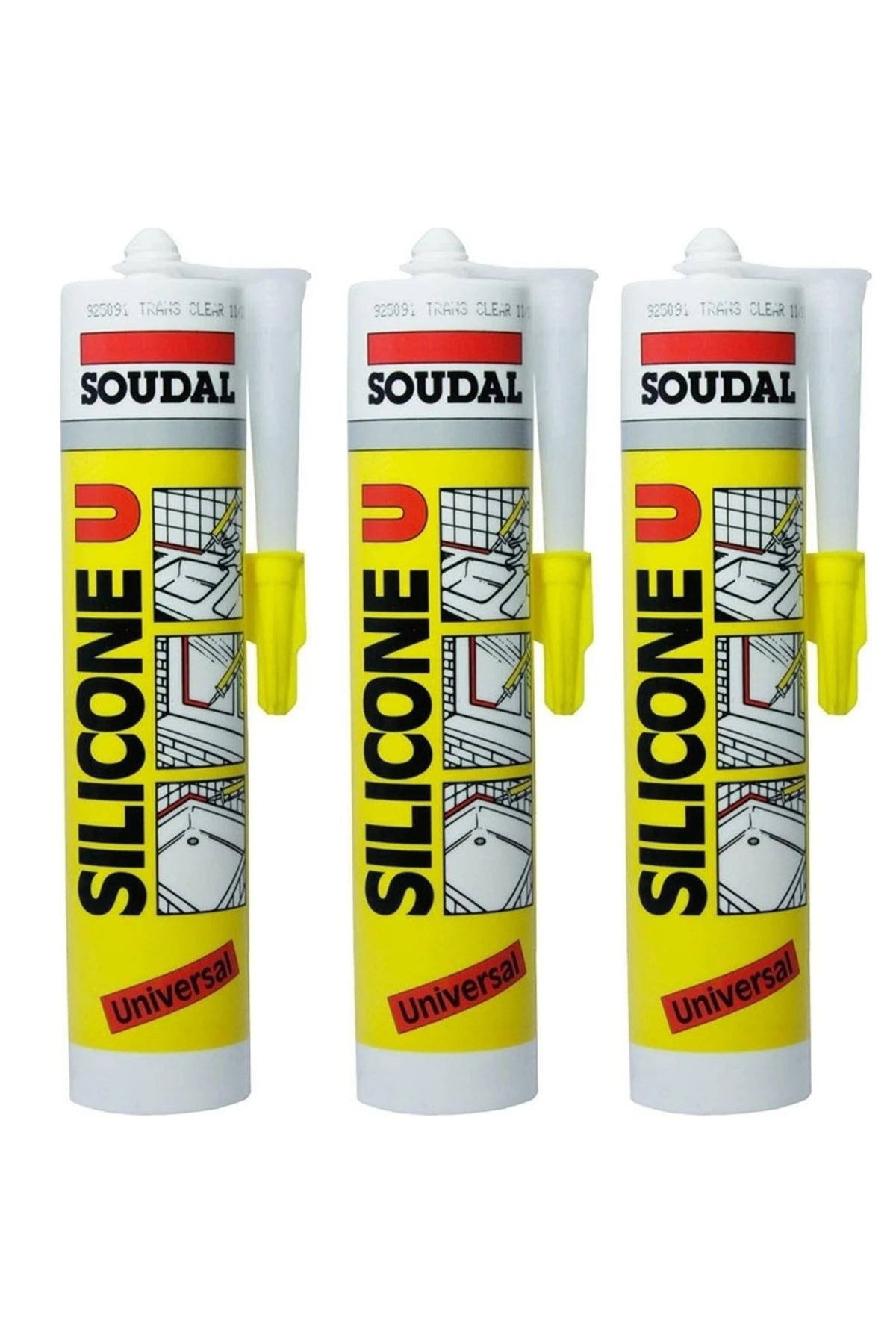 3 ADET SOUDAL ŞEFFAF SİLİKON 280 GR