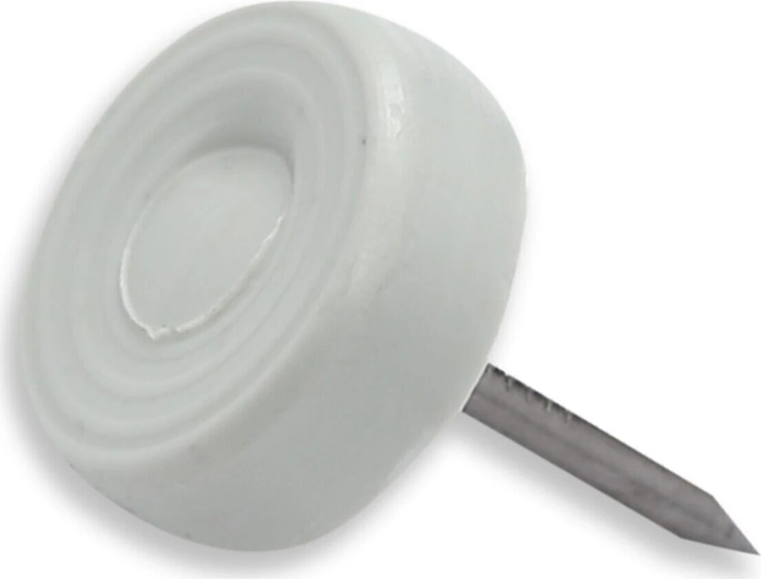Çivili Masa Sandalye Zemin Koruyucu Beyaz Plastik Ayak 18 mm Çapı Çivili Ayak 30 Adet Raf Pimleri Be