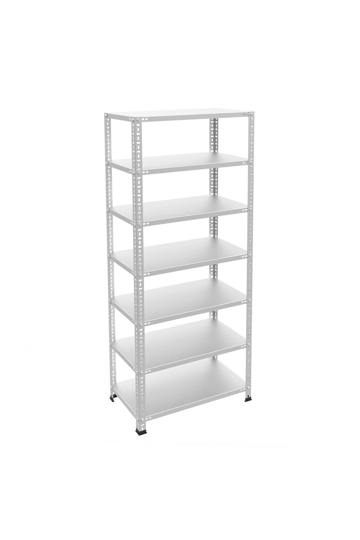 7 Katlı Galvaniz Çelik Raf - Depo, Arşiv, Kiler, Dosya, Market Rafı 43x93 Cm-200 Cm-1.00 Mm
