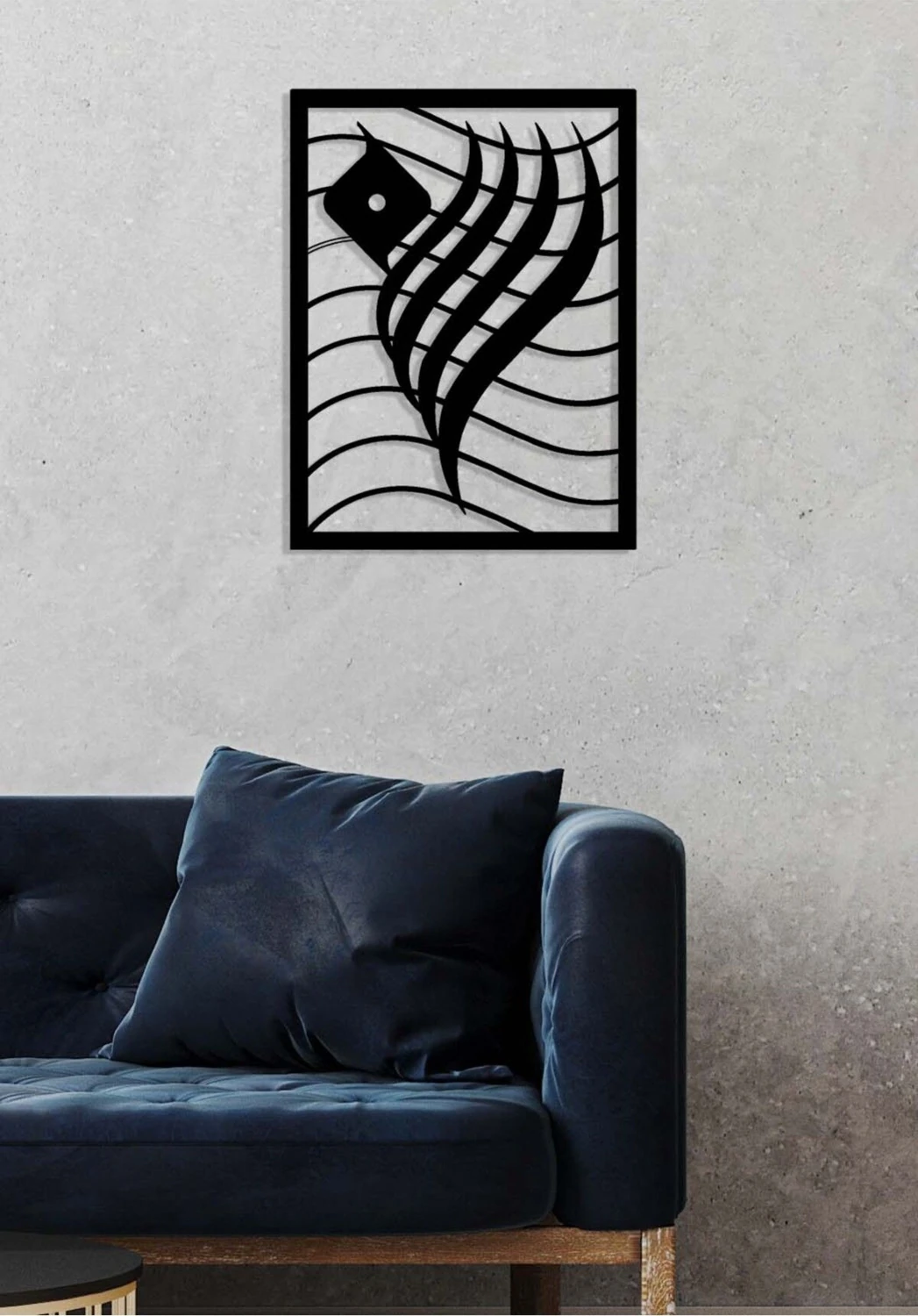 -Allah Islami Metal Tablo - Islami Ev Dekorasyonu - Dini Duvar Tabloları - 45 X 60 - Cm - Sıyah-Islm-104