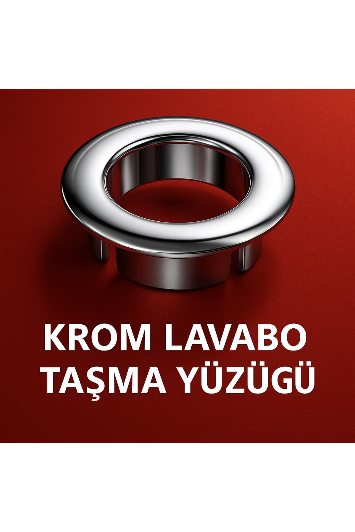 Parlak Krom Görünümlü Lavabo Taşma Yüzüğü - Dayanıklı Metal Evye Taşma Halkası 1 Adet