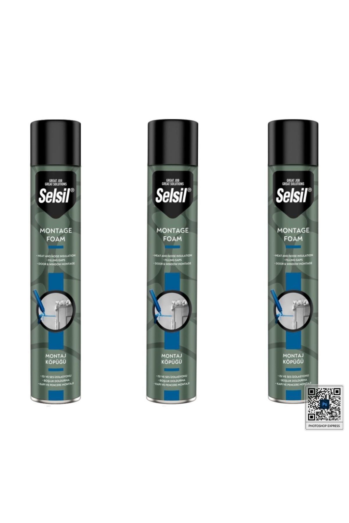 3 ADET Poliüretan Montaj Dolgu Köpüğü Pu Köpük 600 Gr.