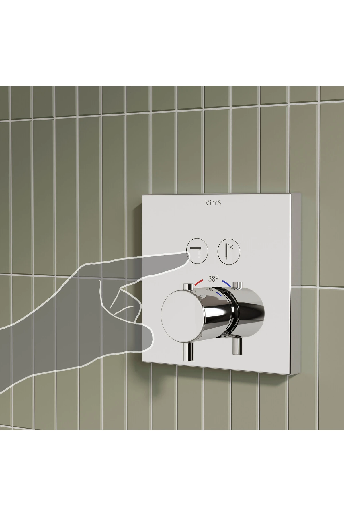 AquaHeat A42746 Ankastre Termostatik Banyo Bataryası, Sıva Üstü Grubu, Krom