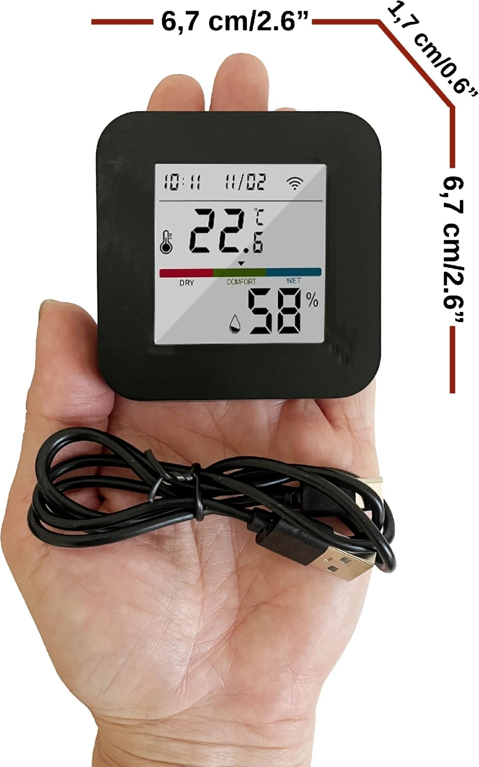 Tuya Smart Wifi Infrared Sıcaklık ve Nem Kontrol Sensörü Amazon Alexa Google Home Uyumlu