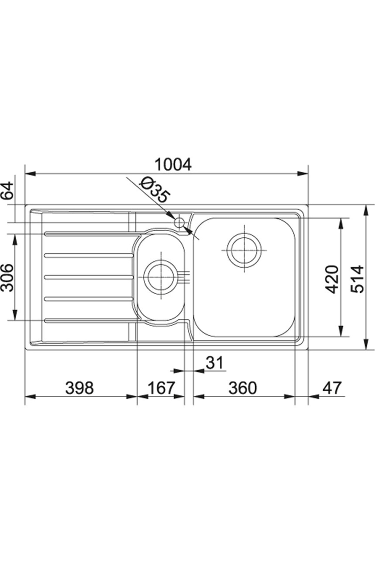 Neptun Slimtop Nex 251 Paslanmaz Çelik Sol Damlalıklı Evye