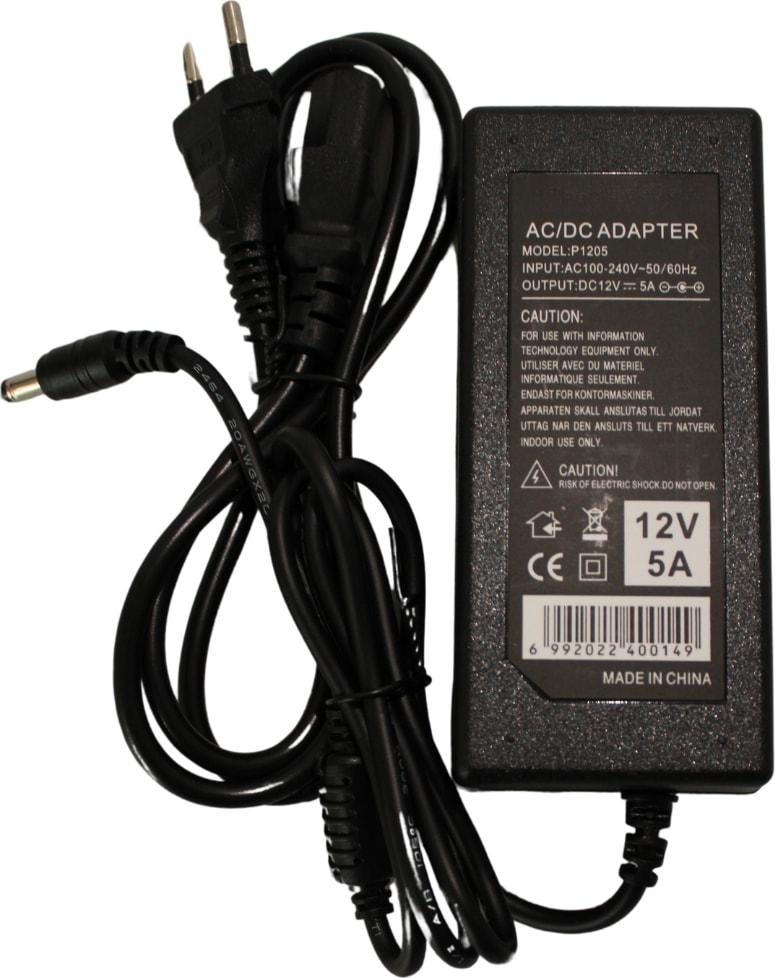 12 Volt 5 Amper Plastik Kasa Masa Tipi Adaptör 12V 5A Laptop Tipi Adaptör IP20 İç Mekan