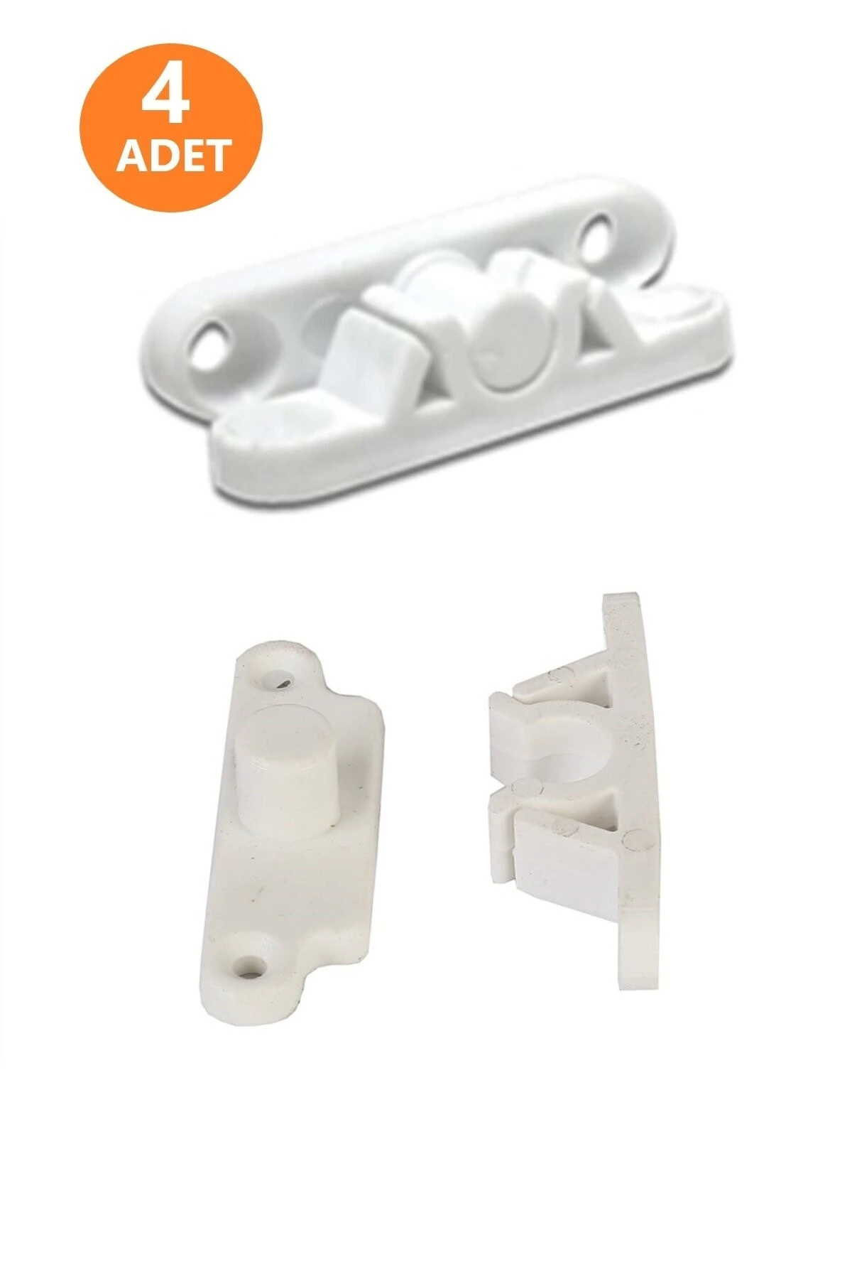 4 Adet Pvc Sineklik Kapı Pencere Çıtçıt Kilit Beyaz