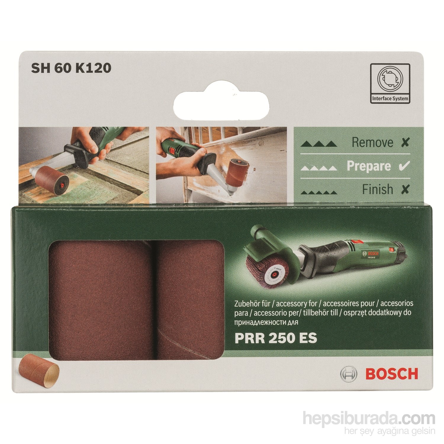 BOSCH Prr 250 Es Rulo Zımpara Aksesuarı - 60 Mm, 120 Kum - 3 Adet