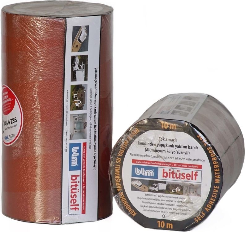 Bitüself Star Kırmızı Yalıtım Bandı Düz Yapışkanlı Ses Su Izolasyon Bandı