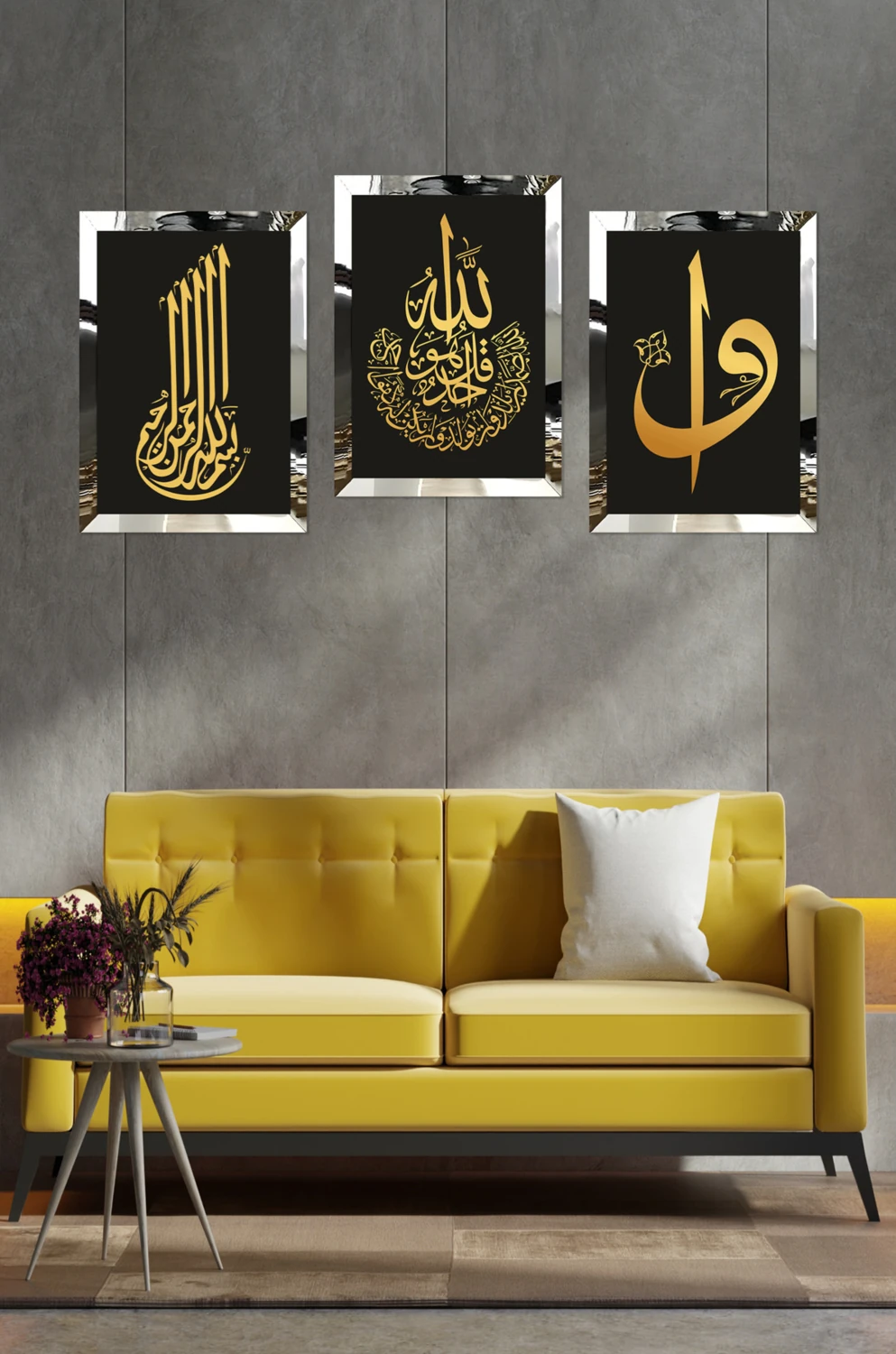 Notpa Islami 3'lü Tablo Pileksi Kenar 21X30 30 cm