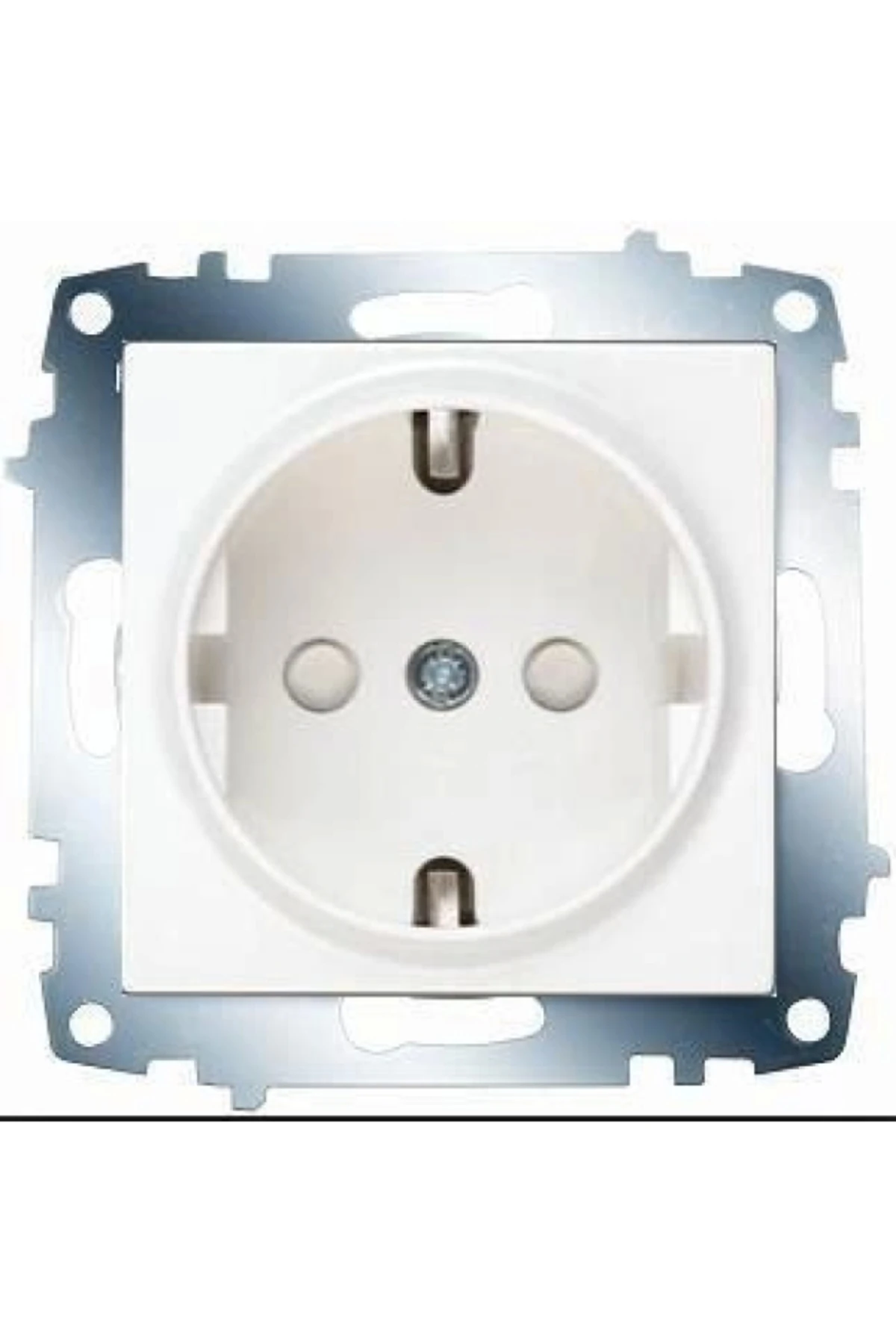 Karre Topraklı Çocuk Korumalı Priz - Beyaz