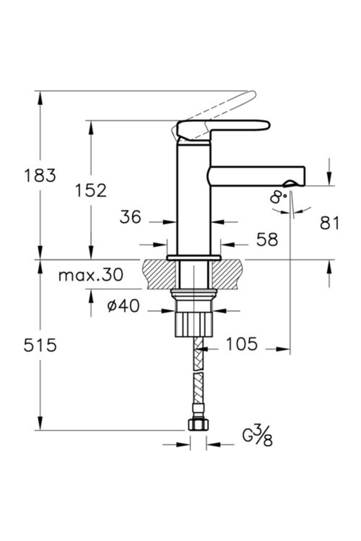 Vitra Sento A42666 Çocuk Lavabo Bataryası, Krom - Sarı
