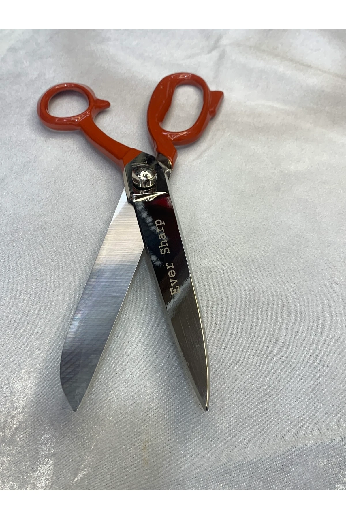 12 Inç Terzi Tekstil Makası Deri Ve Kumaş Kot Keser Makas 31 Cm Çelik Büyük Kırmızı Saplı
