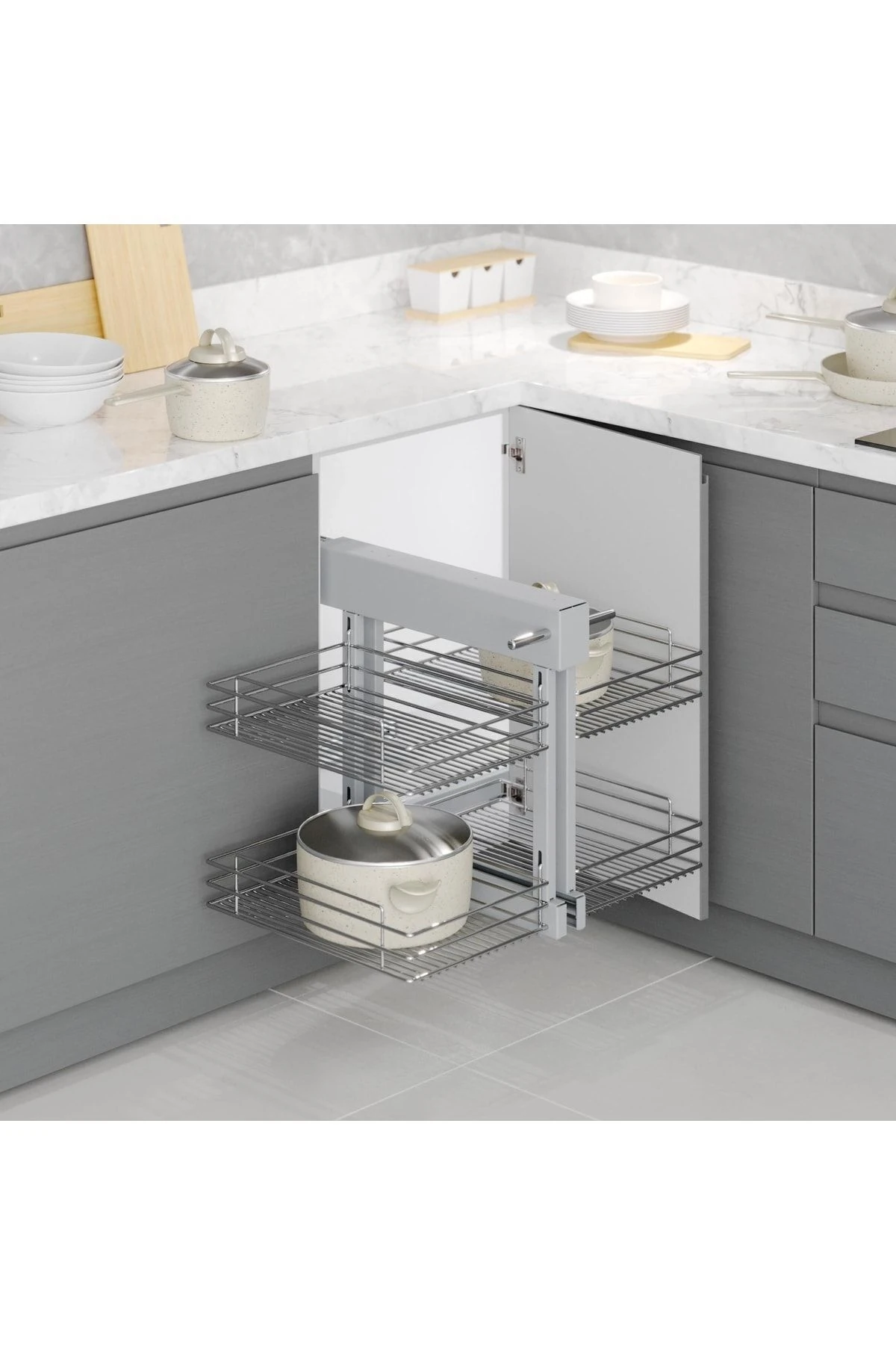 Bağımsız Kör Köşe Mekanizması 45cml Krom