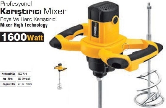5099 1600 W Profesyonel Boya ve Harç Karıştırıcı Mikser