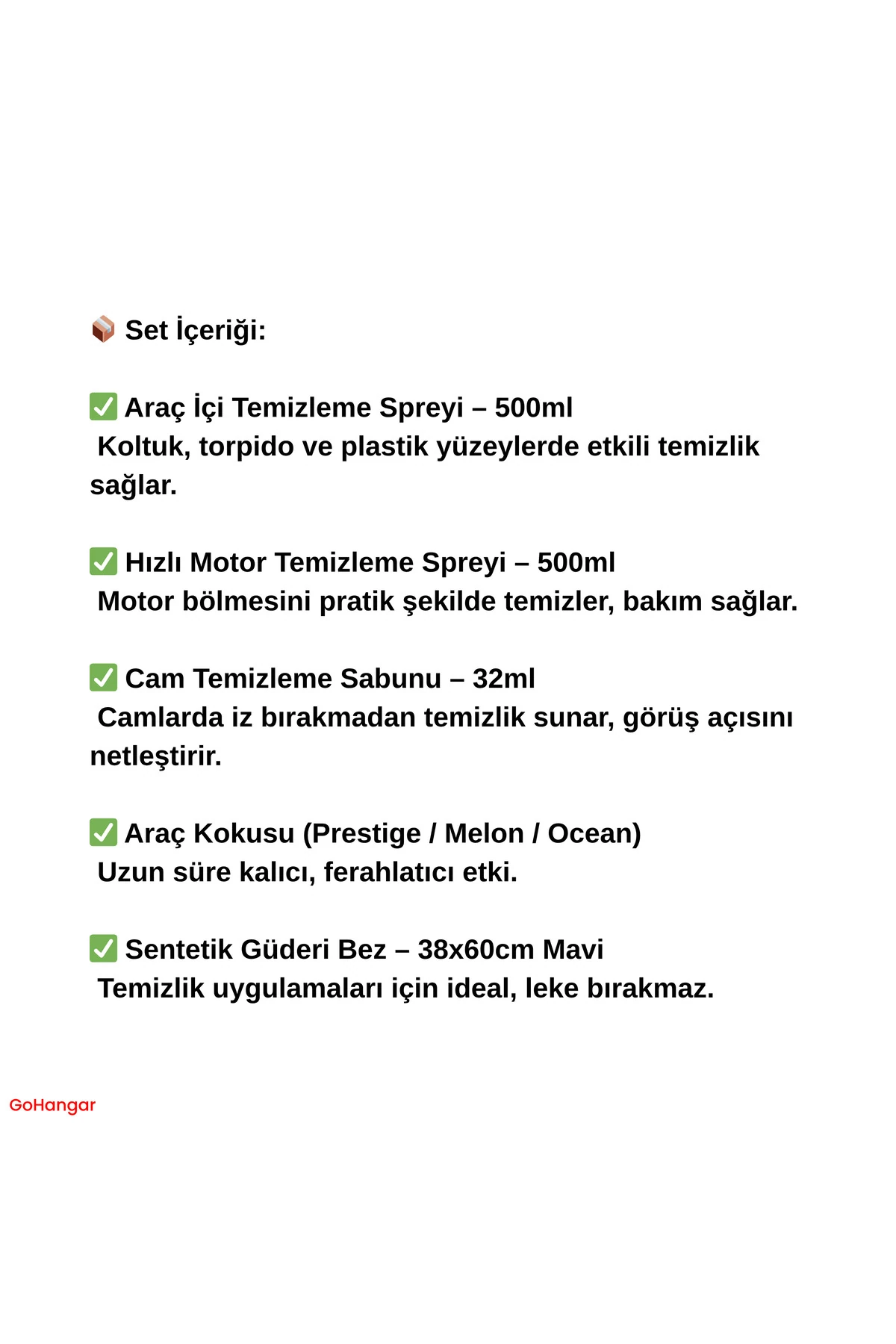 5'li Oto Bakım Temizlik Seti – Bez + Koku (3 Farklı Seçenek) Arabasını Seven Erkeklere Hediye