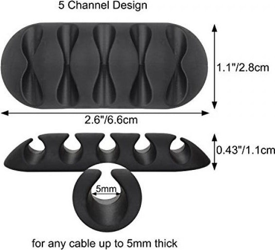 Kablo Tutucu Düzenleyici Toparlayıcı 5 Kanallı Kablo Sabitleme 3 Adet